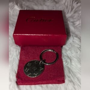 Cartier Silver Monogram Key Ring GUC